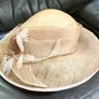Yellow Wide Brim Natural Fibre & Feathers Statement Occasion Hat Image 2