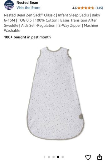 Nested Bean Weighted Sleep Sack Classic 6-15mo 0.5 TOG - Transition after swaddle