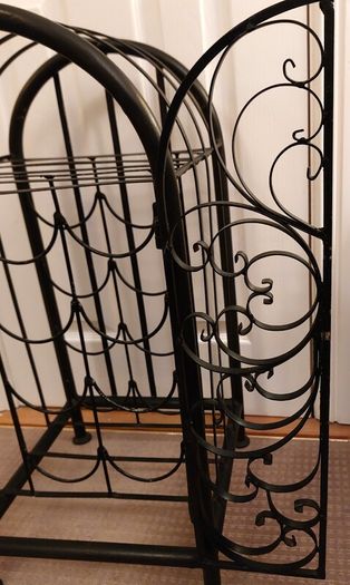 Antique Black Wrought Iron Wine Holder