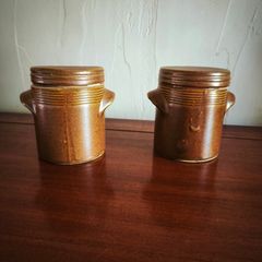 lovely duo of rustic French earthenware pots