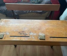 Vintage double school desk and chair