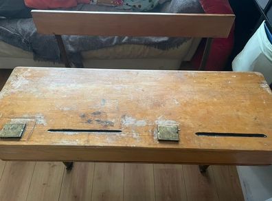 Vintage double school desk and chair