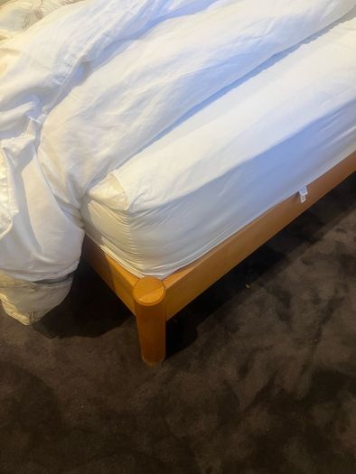 Wooden frame slated king size bed