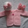 Handmade baby cardigan and dress sets  0-3 months Image 3