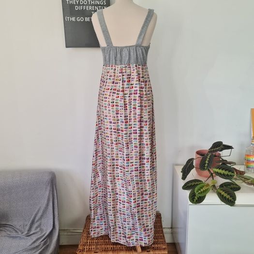Vintage Y2K Avoca Anthology two piece, silk and jersey maxi dress, with silk and lace tunic top S 10 12