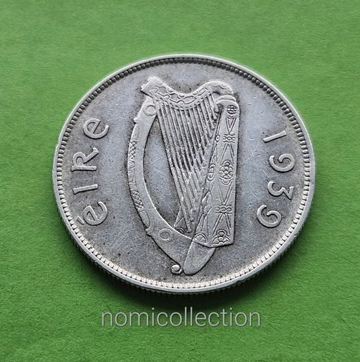 Ireland 1939 year Silver Half Crown.