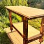 Heavy Duty Rustic Workbench / Table Desk On Wheels Image 4