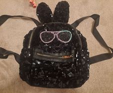 Girls glitter ears backpack