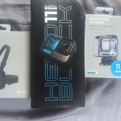 Go Pro Hero 11 Black, protective housing, chesty and curved + flat adhesive mounts