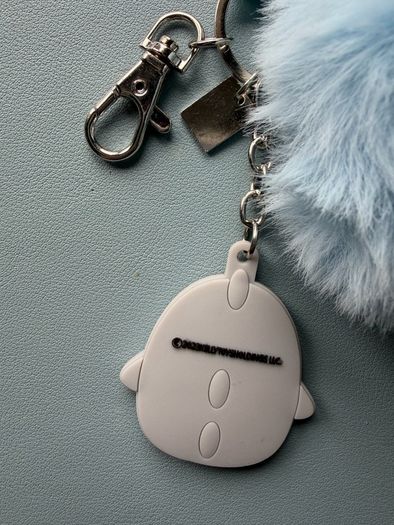 Squishmallows Gordon The Shark Pom Pom Keychain Keyring - Rubber Charm Fur Pom
