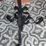 2 x long black candlesticks, slight damage from use at top as shown Image 5