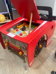 Assembled wooden car with mini storage