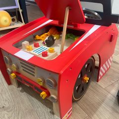 Assembled wooden car with mini storage