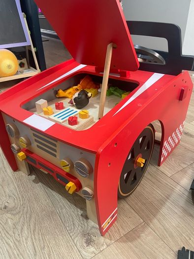Assembled wooden car with mini storage