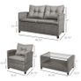 4 PCS Outdoor Patio Furniture Sets All Weather PE Rattan Chair set Indoor Outdoor Backyard Garden Coffee Table (FREE SHIPPING) Image 7