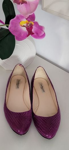 LK Bennett purple leather pointed flats Sz 41 ( Fit 7 - 7.5 UK) Rrp 229 (New)