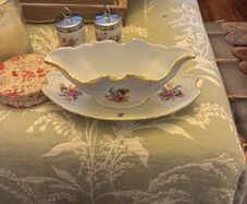 Vintage porcelain "Bernadotte gravy boat with attached under plate