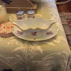 Vintage porcelain "Bernadotte gravy boat with attached under plate