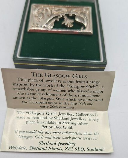 sterling silver Glasgow girls brooch