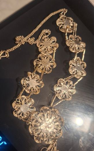 Long silver necklace