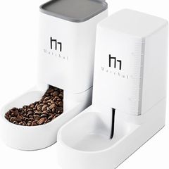 NEW SALE | Automatic Feeder and Waterer Set, Dogs Cats Food Feeder and Water Dispenser 3.8L, 2 in 1 Cat Food Water Dispensers for Small Medium Big Pets