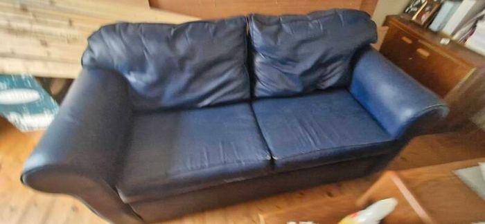 Dark Blue leatherette sofa
