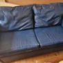 Dark Blue leatherette sofa Image 3