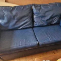 Dark Blue leatherette sofa