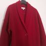 Carolyn Donnelly Cherry Red Shawl Collar 100% Wool Long Coat Overcoat 10UK/38EU Image 2