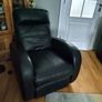 3,2,1 Italian black leather sofa Image 5