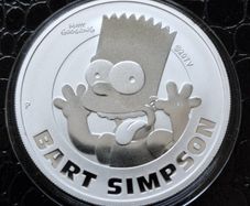 2022 Bart Simpson silver .999 Tuvalu 1 oz silver coin in capsule