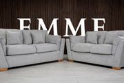 Emme 3+2 or 3+1+1 Grey Fabric Sofa Set