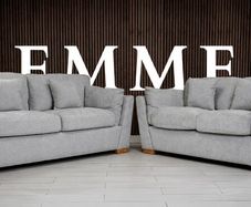 Emme 3+2 or 3+1+1 Grey Fabric Sofa Set