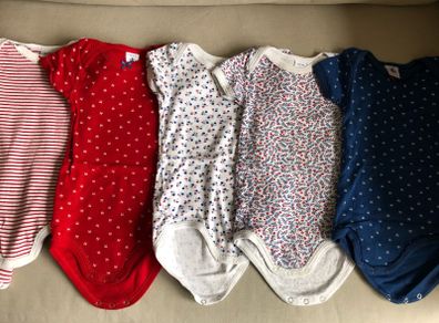 Petit Bateau baby girl vests bundle size 6-12 months