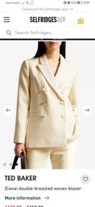 Ted Baker cream double breasted blazer