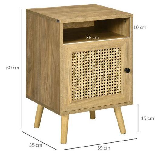 Set of 2 Rattan Bedside Tables