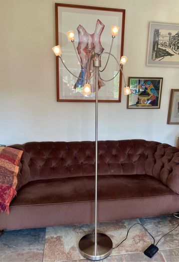 Rare IKEA Kryssbo Medusa Tentacle Jellyfish Stainless Floor Dimmer Accent Lamp