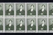 1952 Ireland Centenary of the Death of Thomas Moore (Poet &amp; Musician) 3 1/2d block of 14 Commemorative Stamps Mint Never Hinged (MNH)