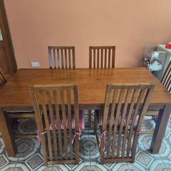 Solid kitchen dining Table x 6 Chairs