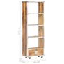 Book Cabinet 56x28x163 cm Solid Rough Mango Wood Image 2