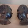 pair handcarved tribal African busts Image 4