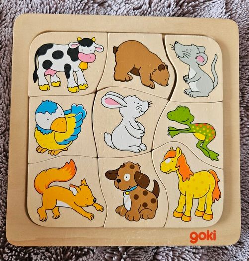 Goki Who Eats What? Wooden Matching Puzzle