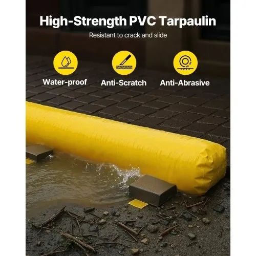3.66 m Length x 51 cm Height Sandbag Alternative, Water Barrier for Flooding with Great Waterproof Effect, Reusable PVC Water Diversion Tubes, Flood Barriers for Home, Door, Garage