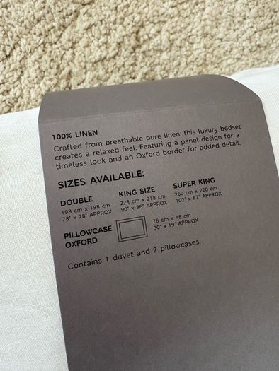 Brand New M&S Kelly Hoppen Super King Linen Bedset