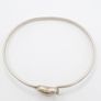 Vintage Signed Sterling Silver Heart Bangle Image 4