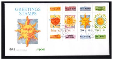 1994 Ireland Greetings Booklet Stamps (Hibernian HP 64) Commemorative Stamps An Post First Day Cover (FDC)