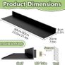 Metal Wall Mounted Floating Shelves with Led Lights, Hanging Display Rack for Livingroom Kitchen Bathroom, Built-in Illuminated Led Light Display Shelf,Black,80CM Image 2