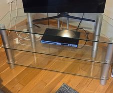 glass tv table