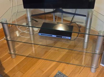 glass tv table