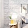 NEW SALE | Stone Brick Wallpaper Peel and Stick 3D Effect Blocks Vintage Brick Faux Textured Self-Adhesive Wallpaper Kitchen Cabinets Backsplash Fireplace Laundry Room Accent Wall Decor Image 4